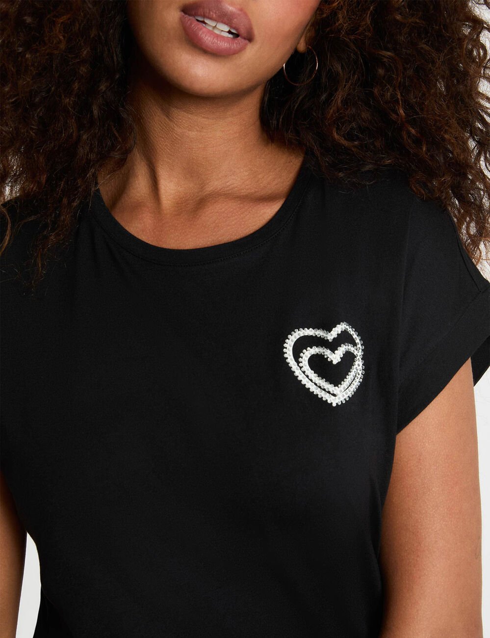 T-shirt met korte mouwen zwart vrouw