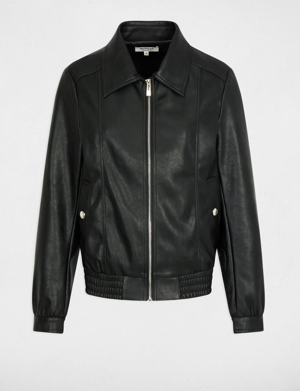 Blouson oversize similicuir noir femme