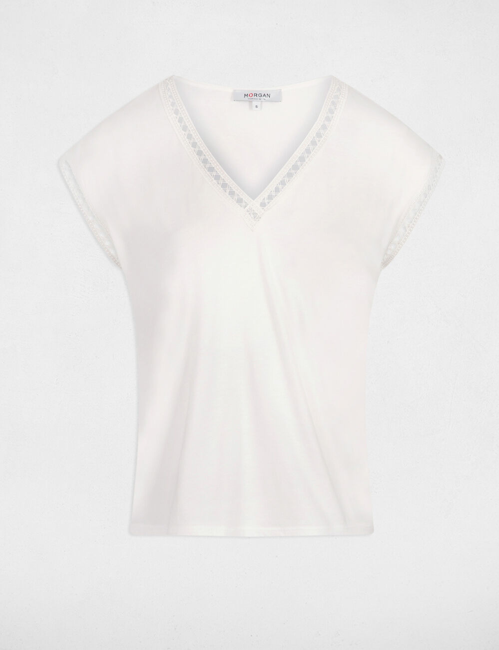 T-shirt manches courtes ecru femme
