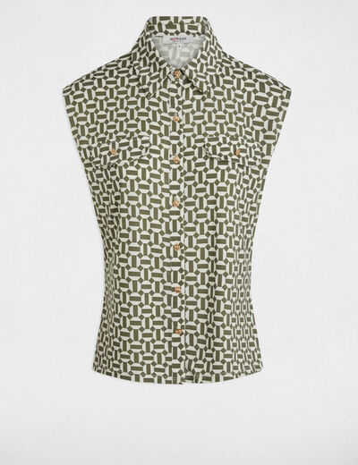 Blouse met korte mouwen helder wit vrouw