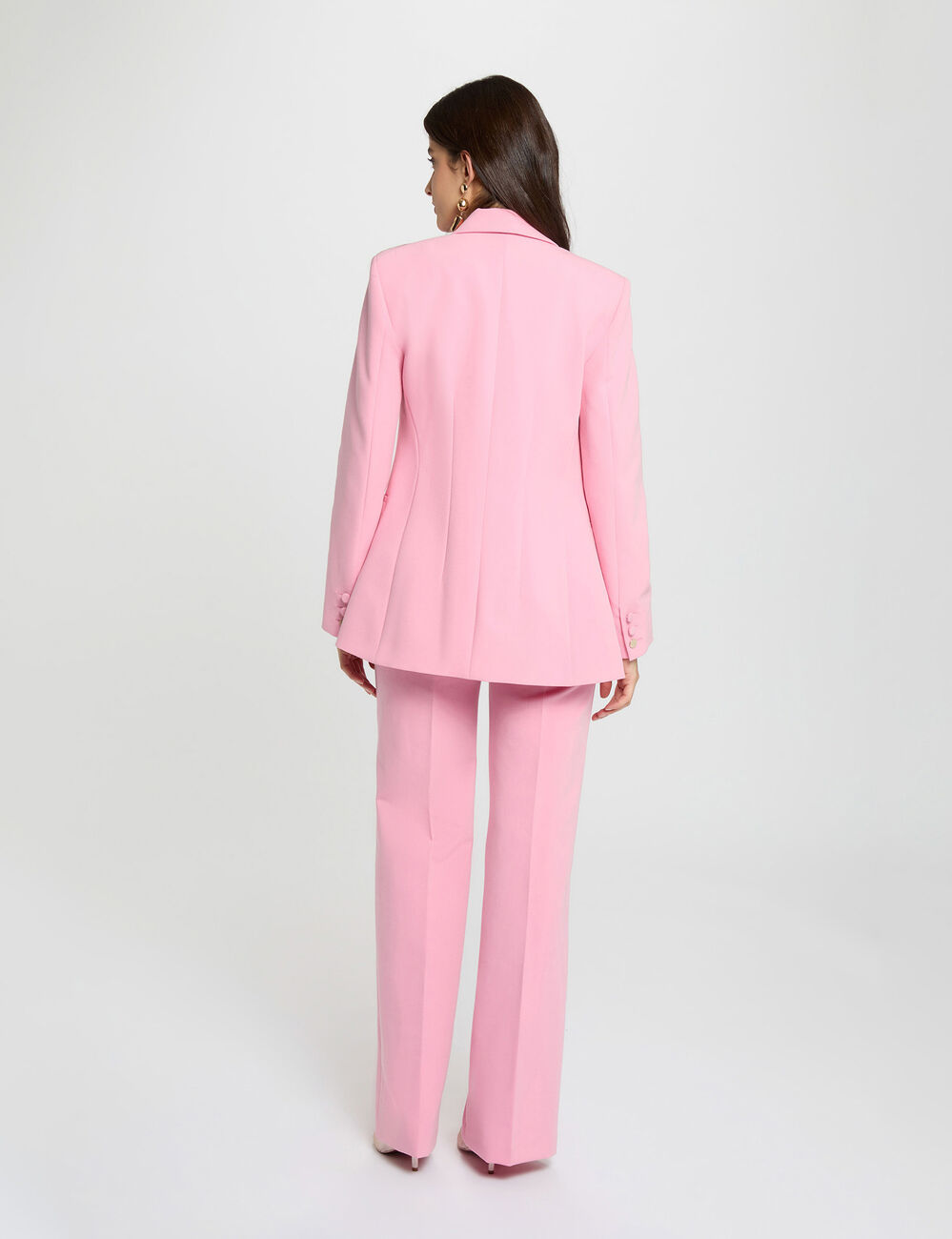 Blazer col ch&acirc;le rose clair femme