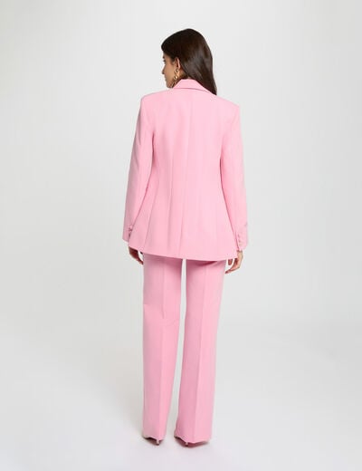 Blazer col ch&acirc;le rose clair femme