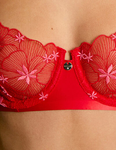 Soutien-gorge armatures rouge femme