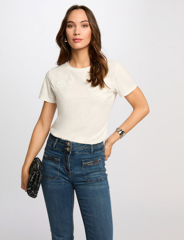 t shirt manches courtes blanc femme T-shirt manches courtes blanc femme