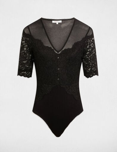 body manches courtes dentelle noir femme Body manches courtes dentelle noir femme