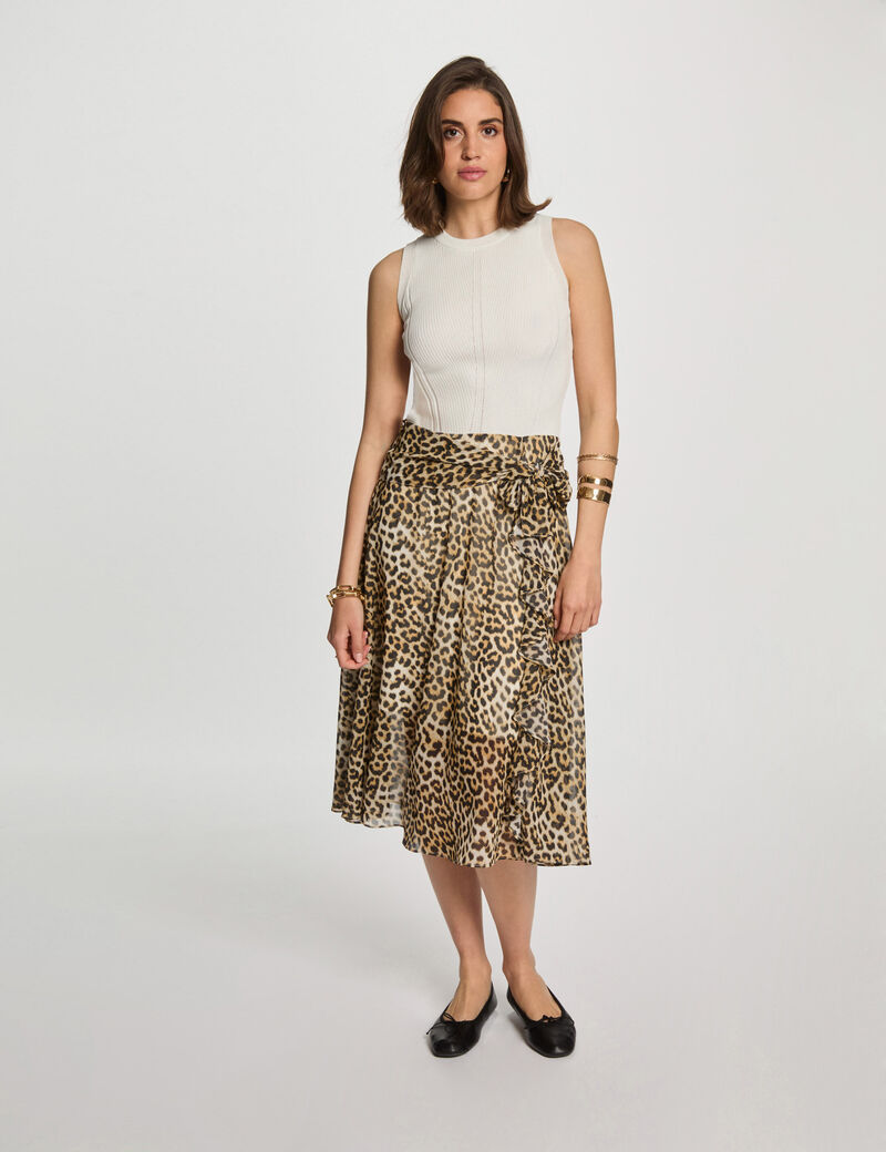 Robe évasée imprimée multicolore femme