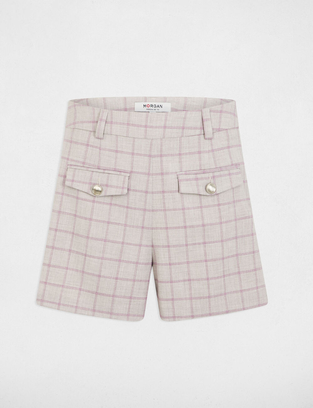 Hoge taille short met ruitprint meerkleurig vrouw