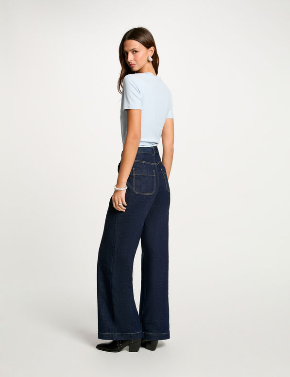 T-shirt manches courtes bleu ciel femme