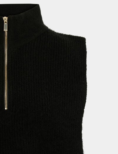 Poncho met ritssluiting zwart vrouw