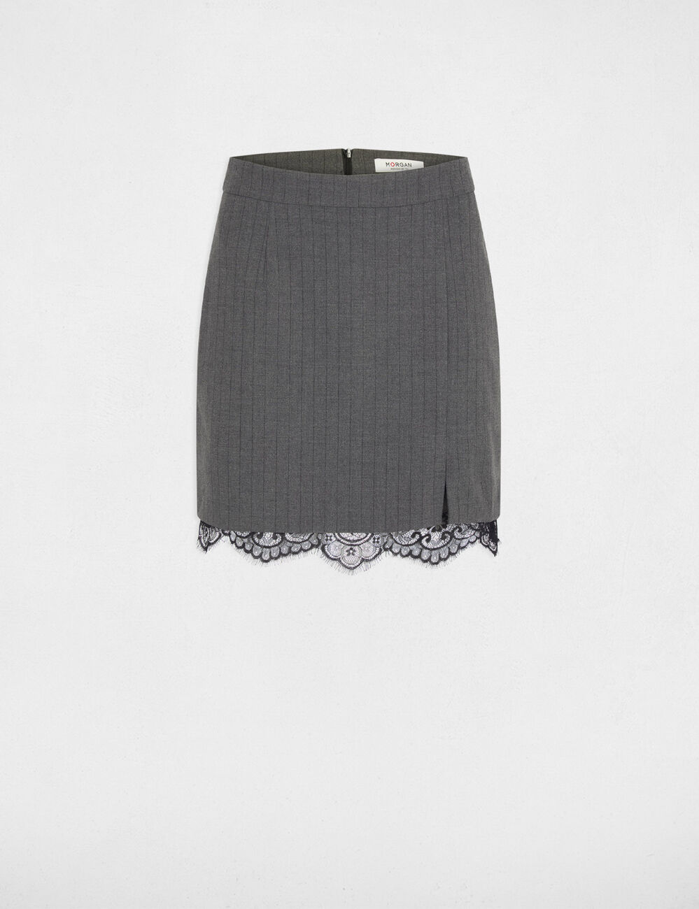 Jupe courte ajustée gris moyen femme