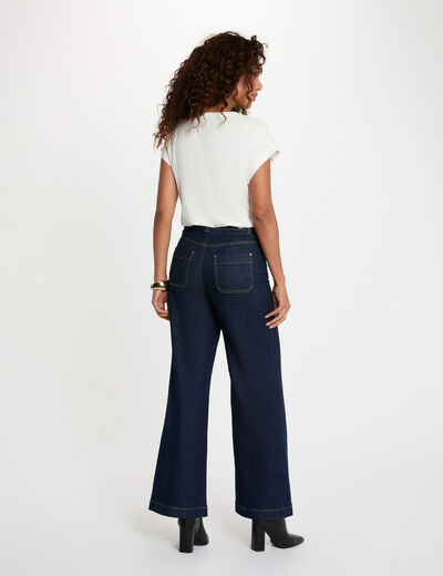 T-shirt met V-hals korte mouwen helder wit vrouw