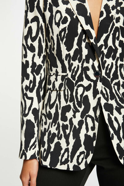Getailleerd jack met dierenprint meerkleurig vrouw
