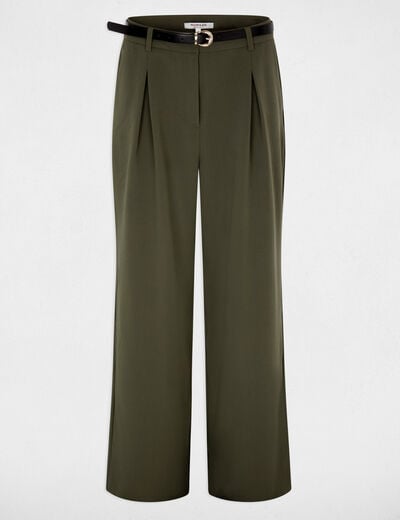 Hoge taille brede broek brons vrouw