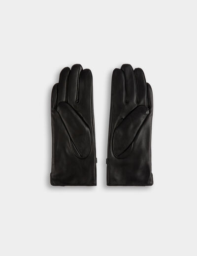 Gants similicuir noir femme