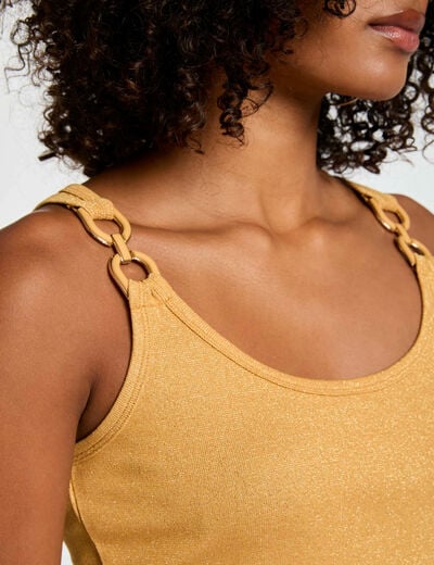 Débardeur sans manches jaune moutarde femme