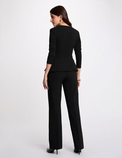 T-shirt cintré col v noir femme