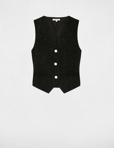 Gilet cintré sans manches noir femme