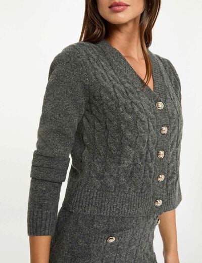 Robe courte cintrée gris foncé femme
