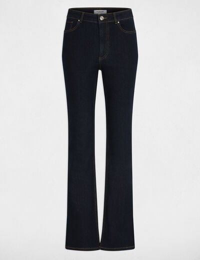 Bootcut jeans met hoge taille ruw denim vrouw