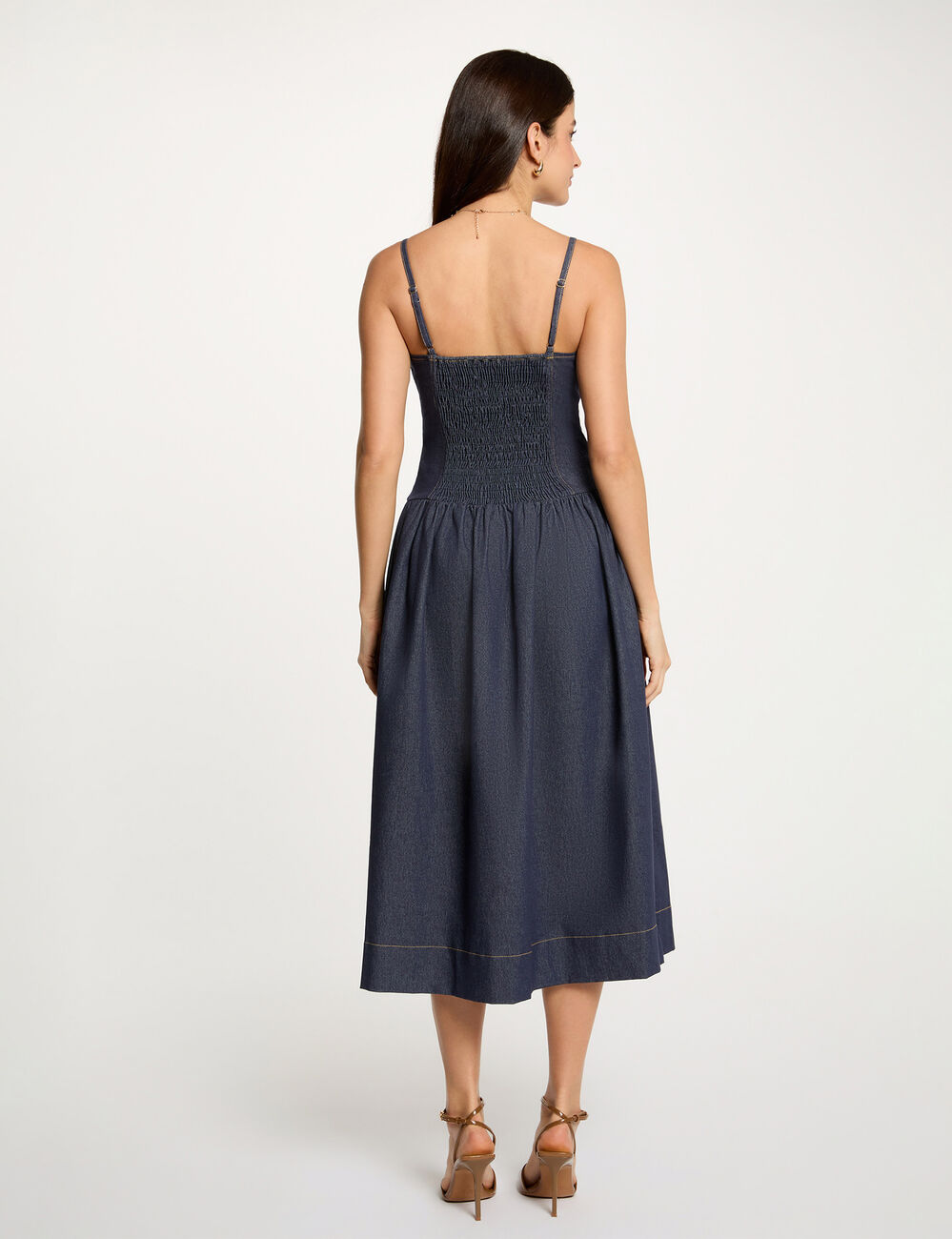 Robe ajust&eacute;e en jean denim brut femme