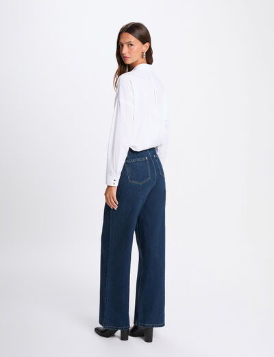 Oversized blouse met strass helder wit vrouw