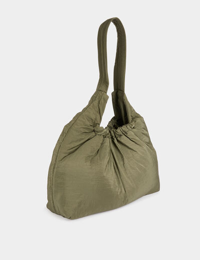 Sac matelassé porté-épaule vert kaki femme