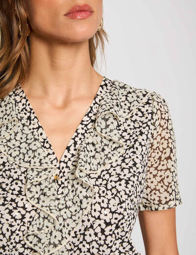 Blouse met korte mouwen helder wit vrouw