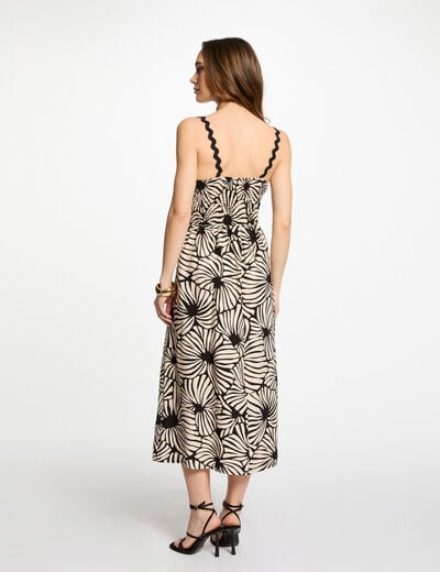 Robe midi droite imprimée multicolore femme