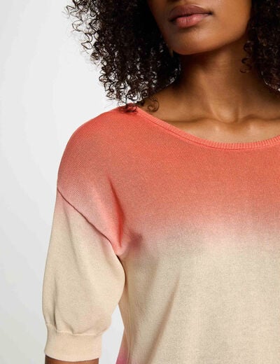 Pull manches 3/4 imprimé multicolore femme
