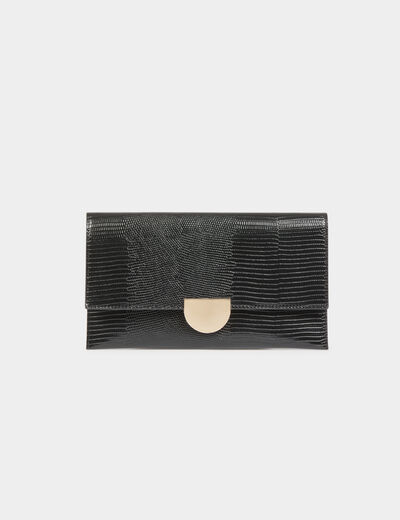 Pochette similicuir noir femme