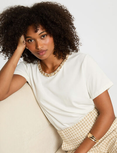 T-shirt manches courtes blanc femme