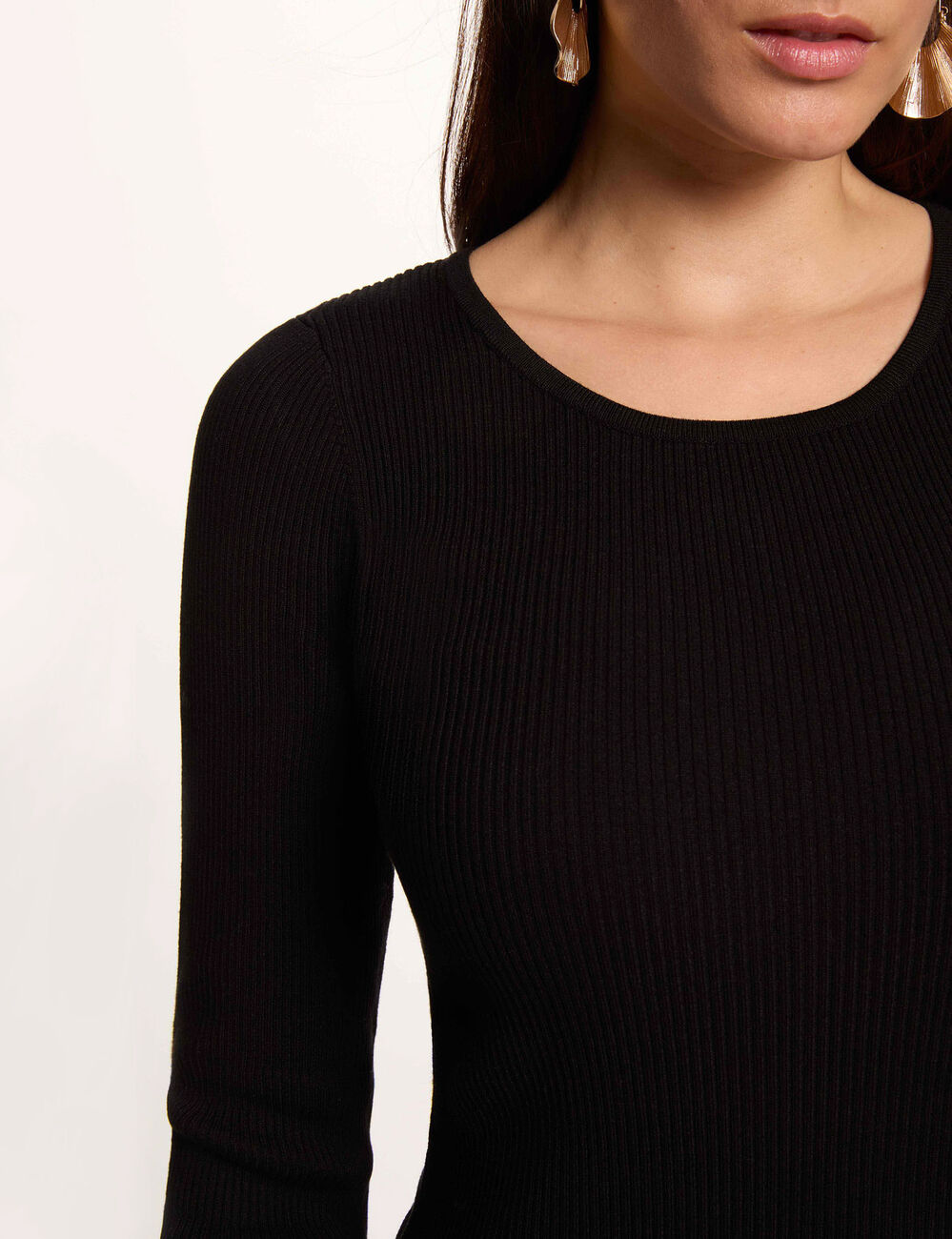 Korte tweed jurk zwart vrouw