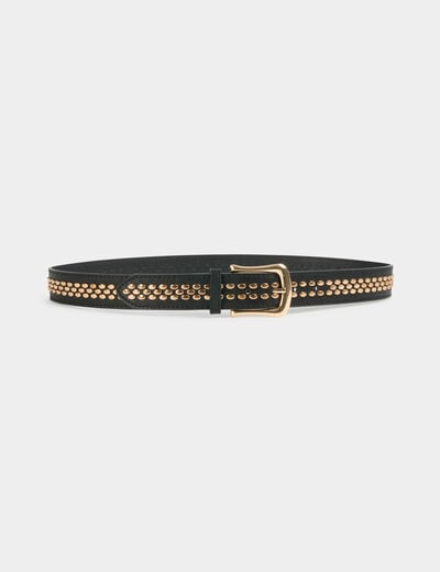 Ceinture fine clout&eacute;e noir femme