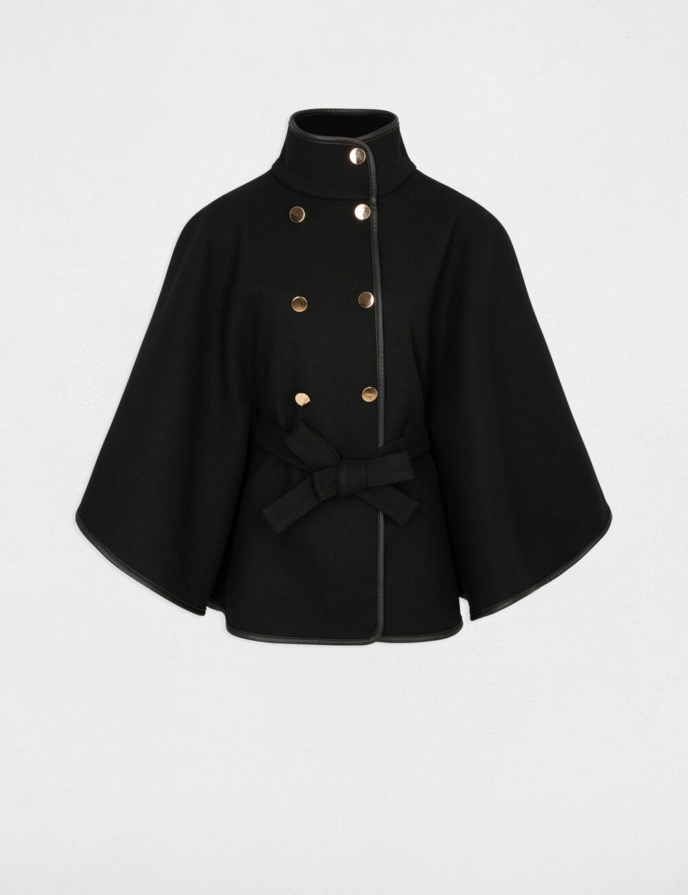 Poncho col montant noir femme