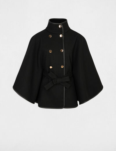 Poncho col montant noir femme