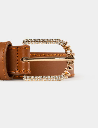 Riem met &laquo; MORGAN &raquo;-gesp caramel vrouw