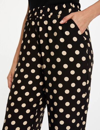 Hoge taille rechte broek zwart vrouw