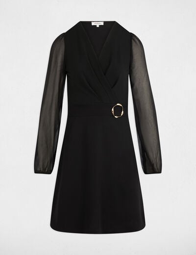 Robe courte voile noir femme