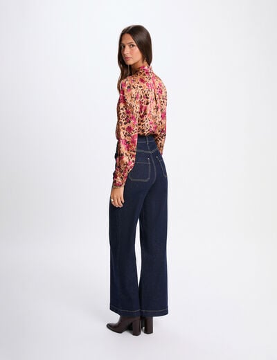 Chemise cache coeur ajustée multicolore femme