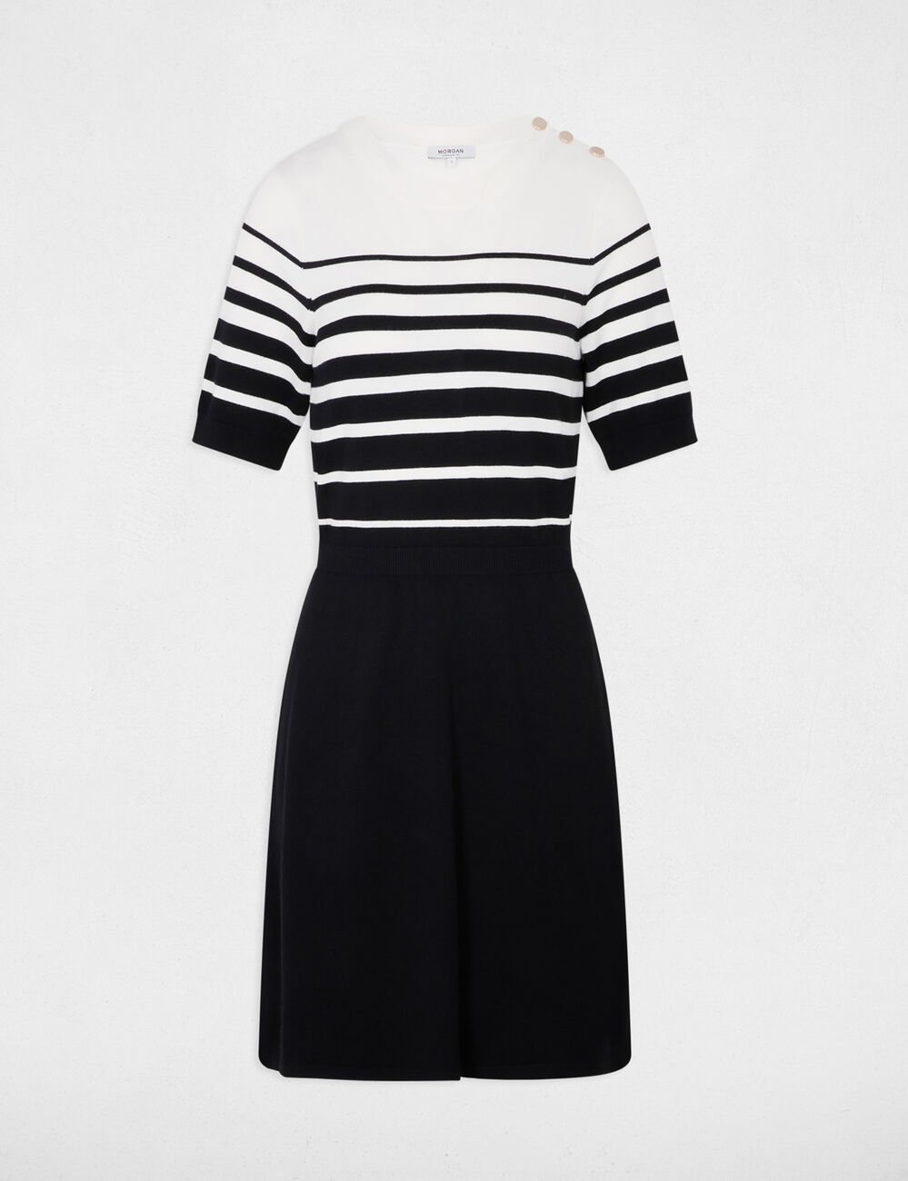 Getailleerde korte jurk zwart vrouw