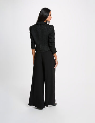 Getailleerd tweed jasje zwart vrouw