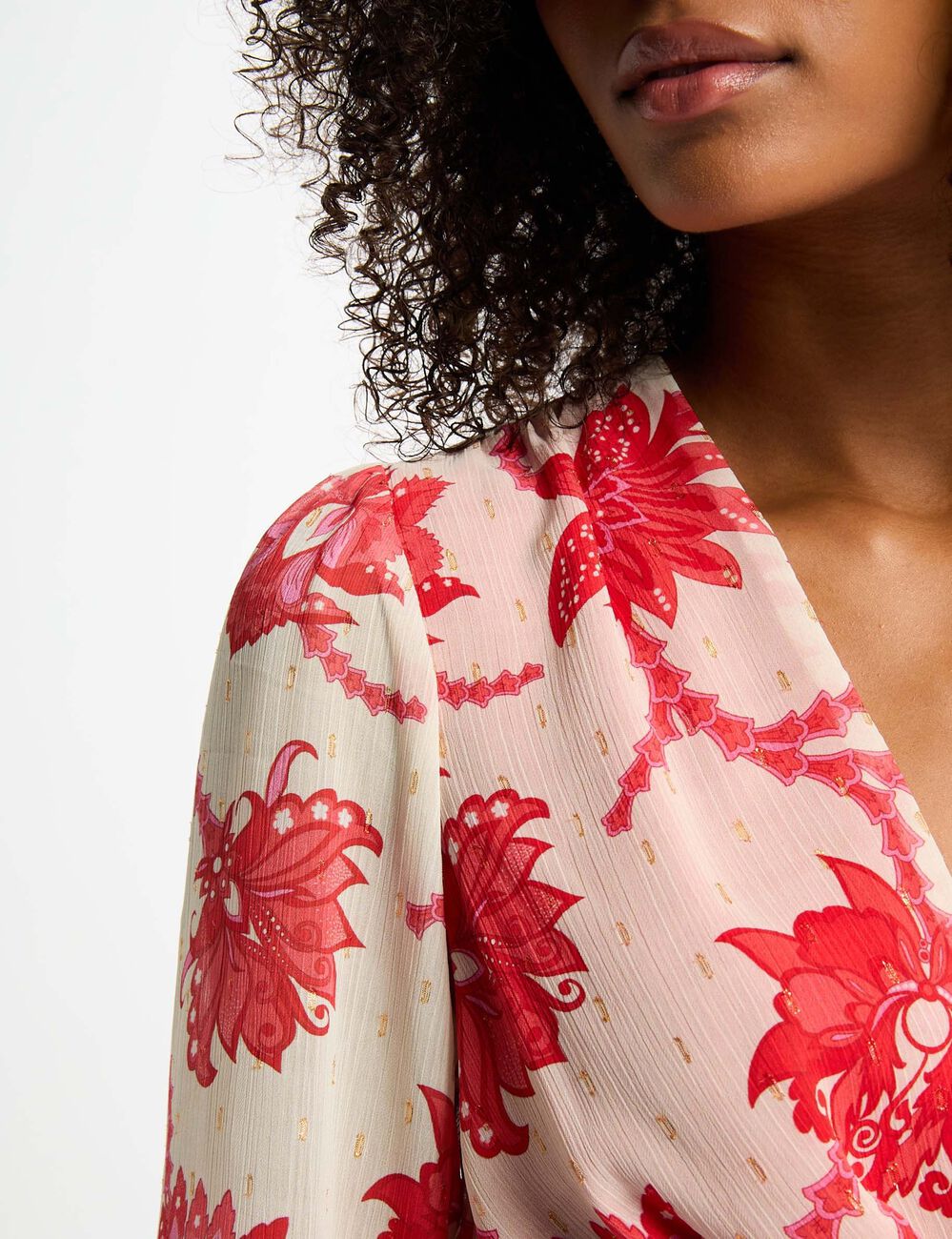 Robe évasée imprimée multicolore femme