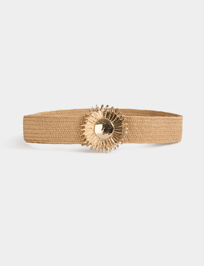 Brede riem beige vrouw
