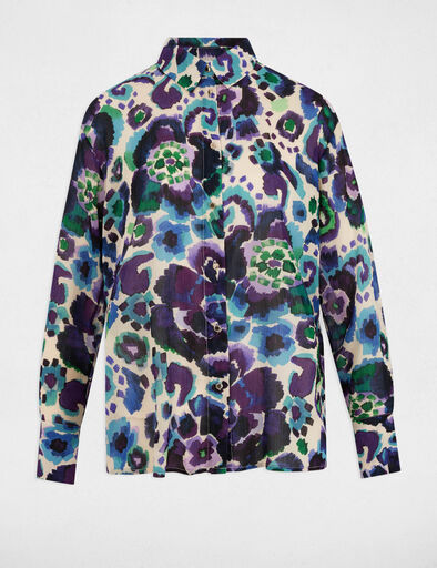 Chemise droite imprimée multicolore femme