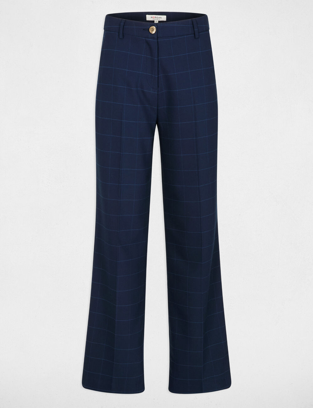 Broek met hoge taille marineblauw vrouw