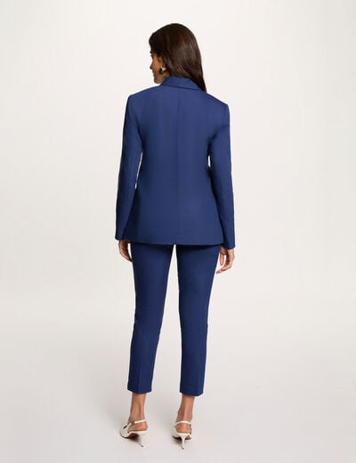 Pantalon cigarette 7/8&egrave;me bleu marine femme