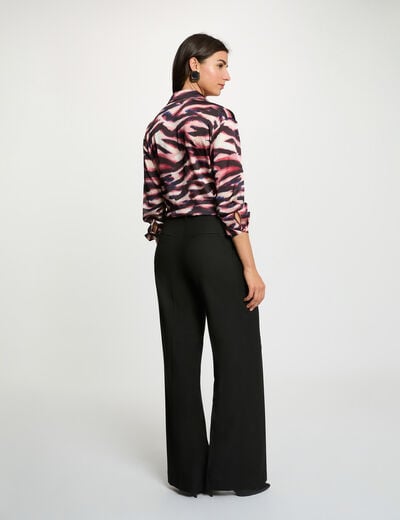 Chemise fluide col à revers multicolore femme