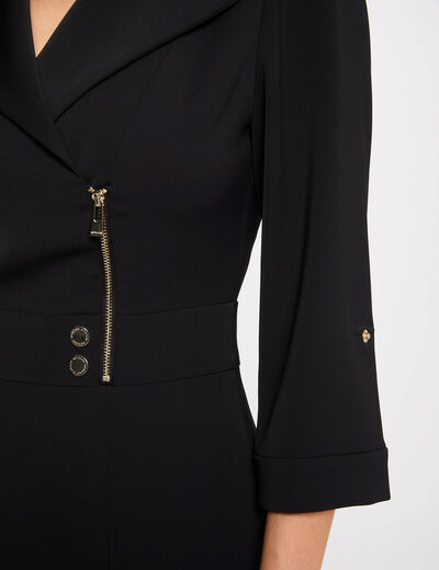 Robe courte trapèze noir femme