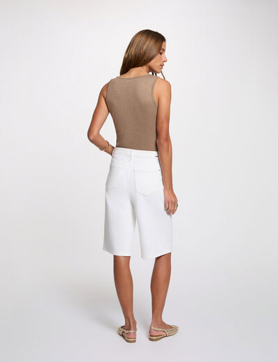 Getailleerd V-hals tanktop taupe vrouw