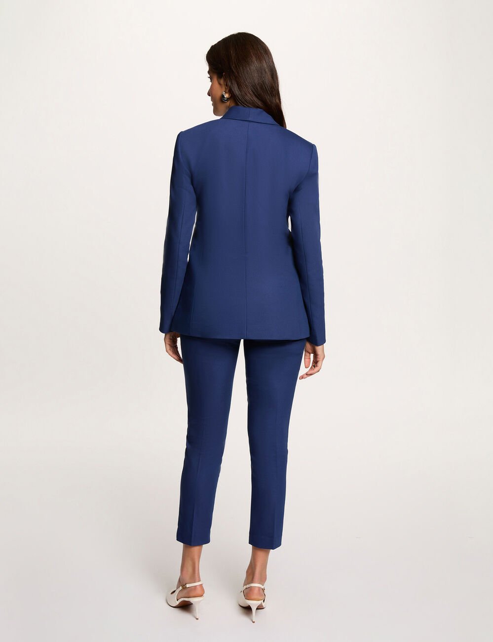 Pantalon cigarette 7/8&egrave;me bleu marine femme